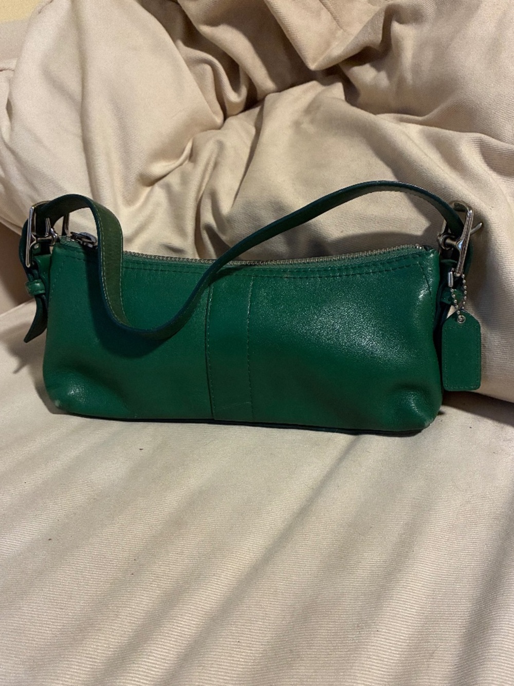 Coach green baguette Y2K shoulder bag